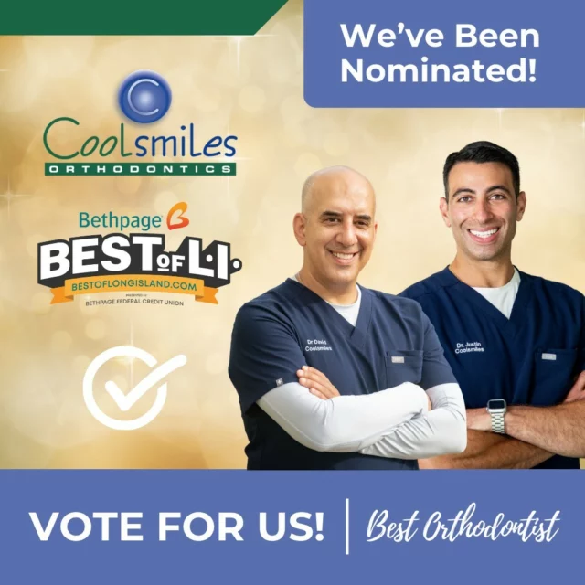 Ready to be part of something big? We're aiming for the Best Orthodontist title for the Bethpage Best of Long Island and you hold the key! 🙌 Your daily vote until Dec 15th could be the game-changer. Share this post, rally your friends, and let's make dental history together!"

Here’s how:
• Visit the link in our bio!
• Click: VOTE NOW
• Click on Health, Wellness & Beauty
• Vote for "Coolsmiles Orthodontics" in the "Orthodontist" category

The vote resets every day, so feel free to keep on voting until Dec. 15! We appreciate it so much! 💙💚

*Voting can be done once a day!

#VoteForCoolsmiles #BestOfLongIsland #CoolsmilesOrthodontics