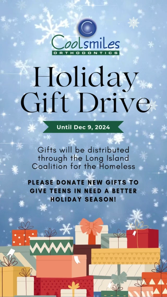 It’s the season of giving, and we’re thrilled to spread holiday cheer! Coolsmiles Orthodontics is hosting a Holiday Gift Drive to give those in need a better holiday season, and we’d love for you to join us. 🎁

If you’d like to participate, please drop off unwrapped gifts at either of our offices by December 9th. We’ll be delivering all donations to @addressthehomeless, who will ensure these gifts reach teens in need.

Your generosity can help make this holiday season truly magical for those who need it most. 🫶 

#GivingTuesday #HolidayGiving #SpreadJoy #CoolsmilesCares